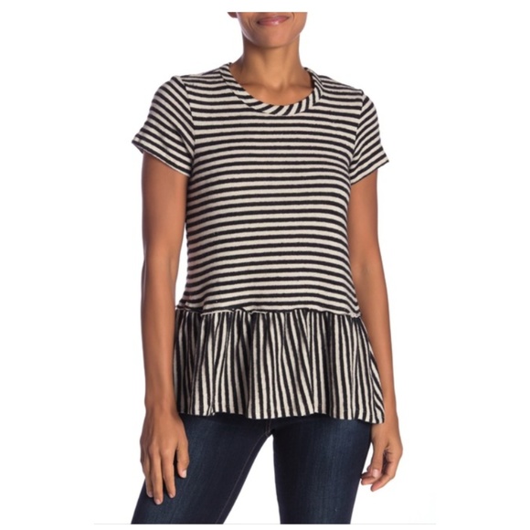bobeau Tops - B Collection by Bobeau Jasey Peplum Knit Tee